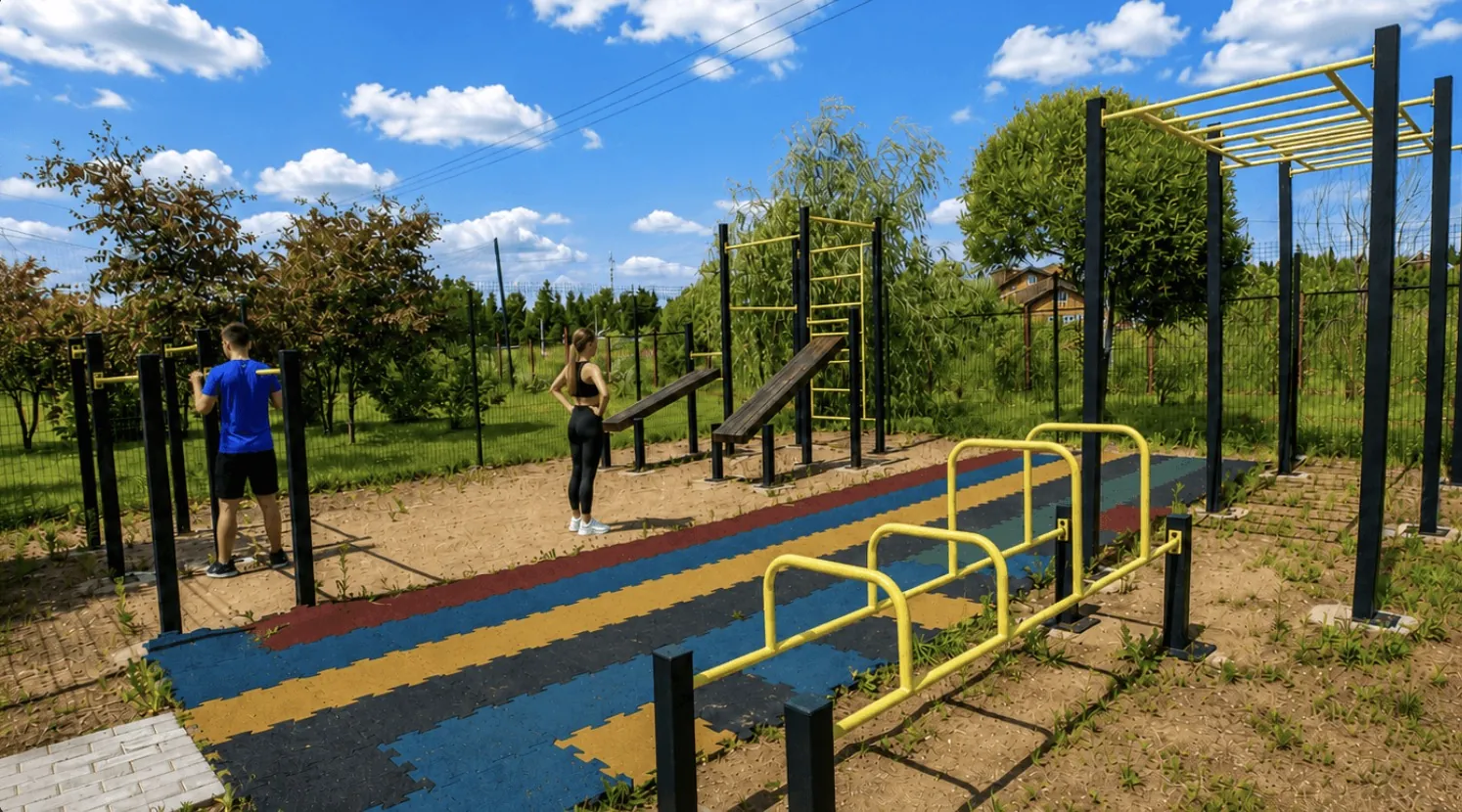 Спортивная площадка с турниками